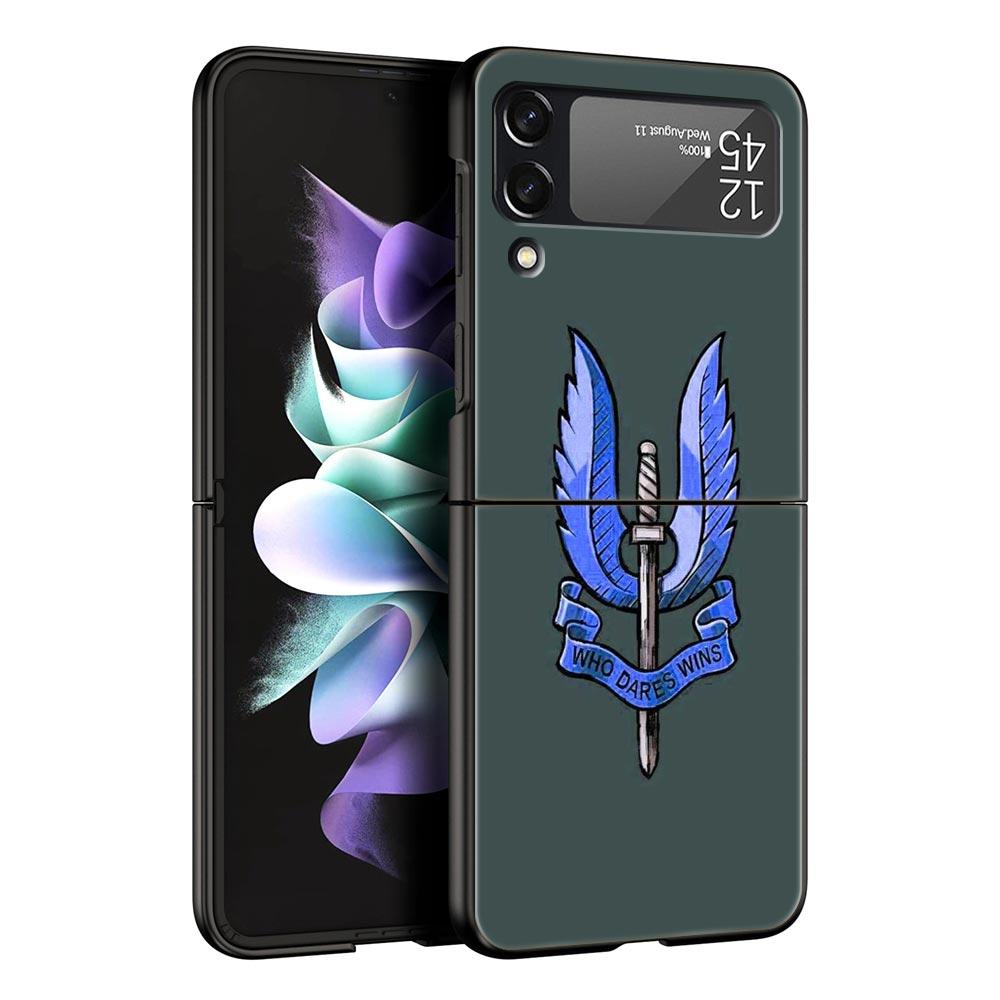 

Phone Case for Samsung Galaxy Z Flip 3 4 5 6 7 Folding For Samsung Z Flip4 Flip5 PC Hard Cover Army Soldier Tactical Insignia Galaxy Z Flip3 5G