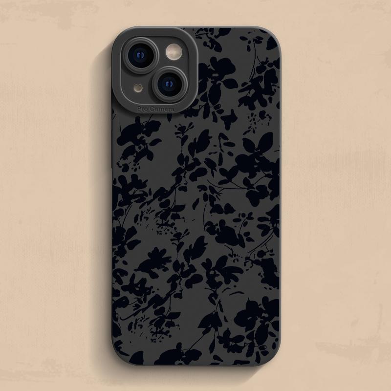 Vintage Sketch floral Phone Case For iPhone 16 Pro 15 14 11 12 13 Pro Max X XS XR 7 8 15 16 Plus Shock-proof Silicone Soft Cover