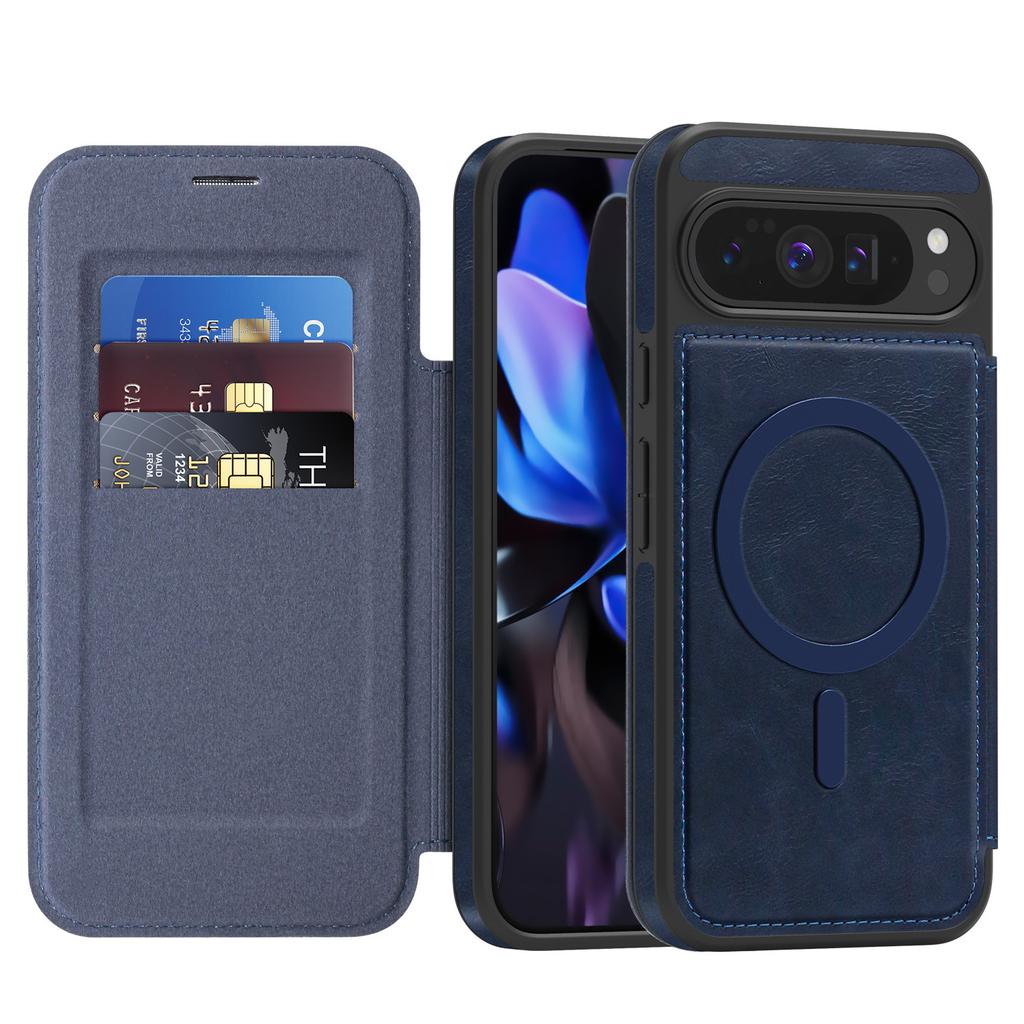 For Google Pixel 10 Pro Xl 9a 9proXl 8 Pro Card Holder Flip Magnetic Wireless Charging Business Retro Phone Case Leather Cover