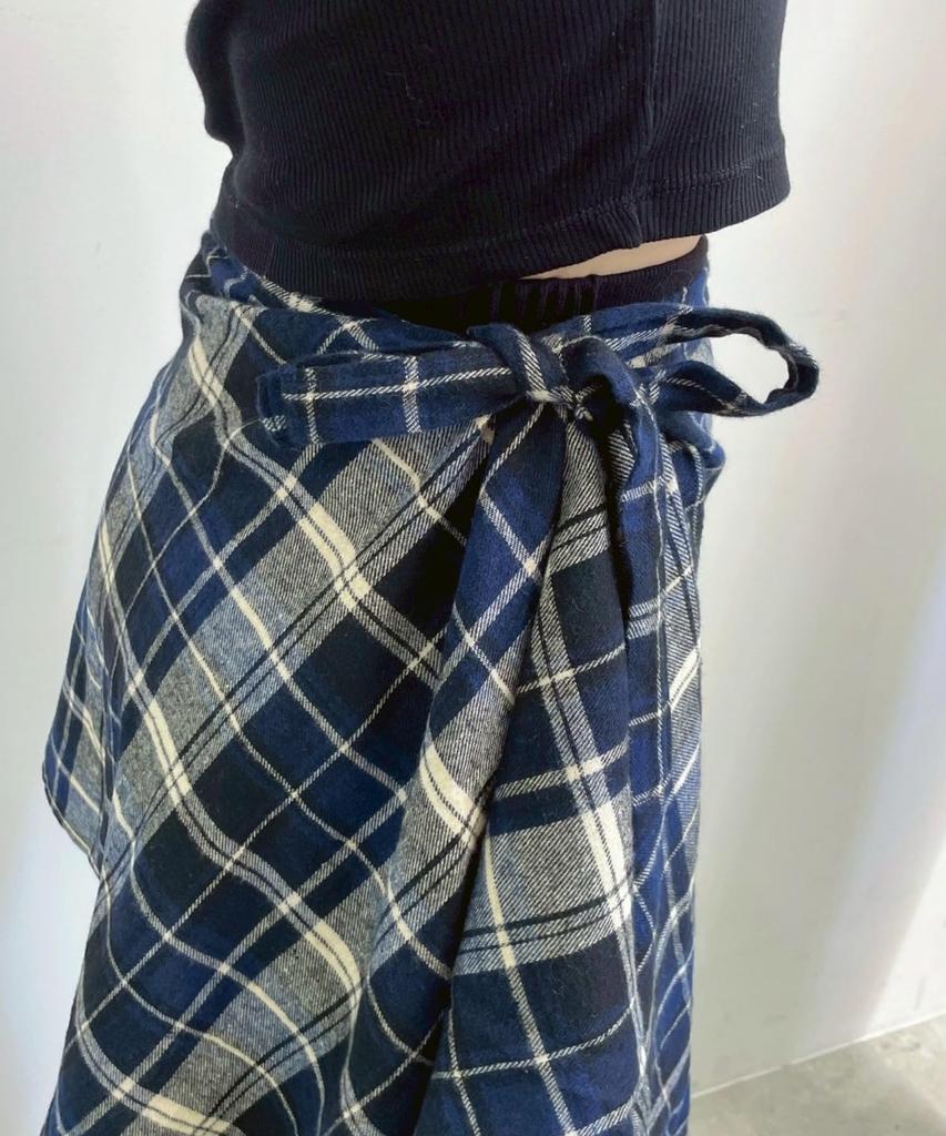 WEGO Check Wrap Size Black Women's Skirt, F,