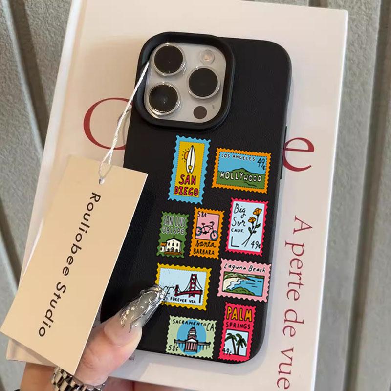 Vibrant Retro Stamp Lichee Design Phone Case For iPhone 17 Air 16 e 15 14 13 12 11 Pro Max Plus SE Soft Shockproof Cover