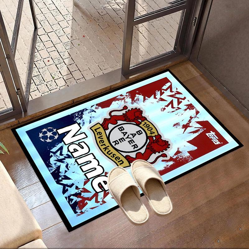 Custom Name Personalized Bayer 04 Leverkusen Print Carpet, Versatile Home Decor Rug, for Playroom, Apartment, Balcony, Entryway, Hallway Gift