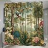 A Shower Curtain Featuring Tropical Plants, Perfect for Enjoying Nature, Includes 12 Hooks, Measuring 180*180Cm for Home Decor