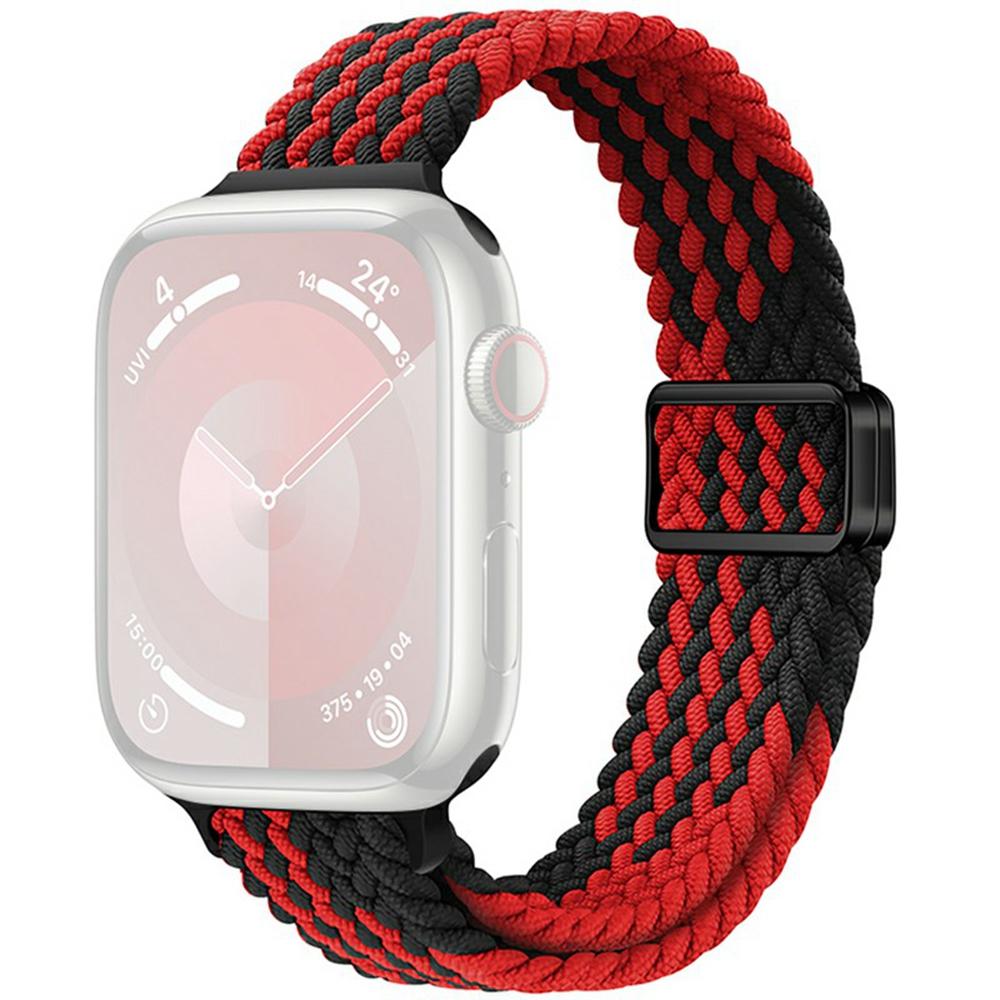 

KALEBOL Braided Watch Band for Apple Watch Series 11 10 42mm/9 8 7 41mm/SE3 SE2 SE 6 5 4 40mm/3 2 1 38mm Elastic Nylon Strap B
