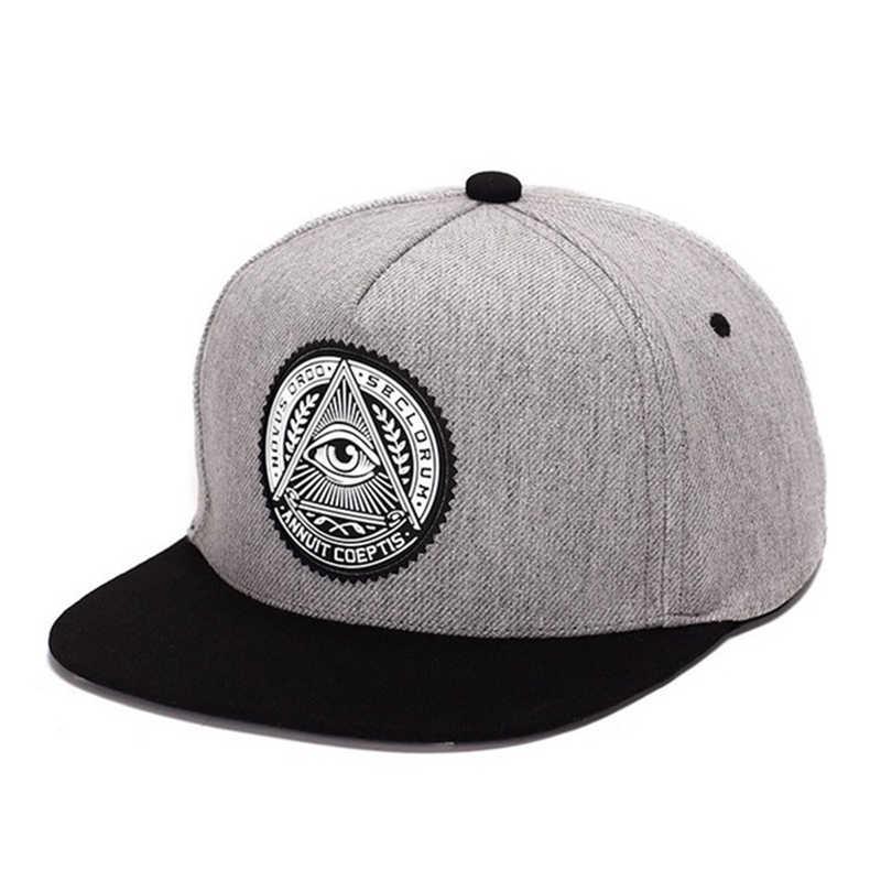 New Fashion 5 Panels Snapback God Eyes Plastic Patch Men Flat Brim Baseball Caps Hip Hop Hat Trucker Caps For Men Women