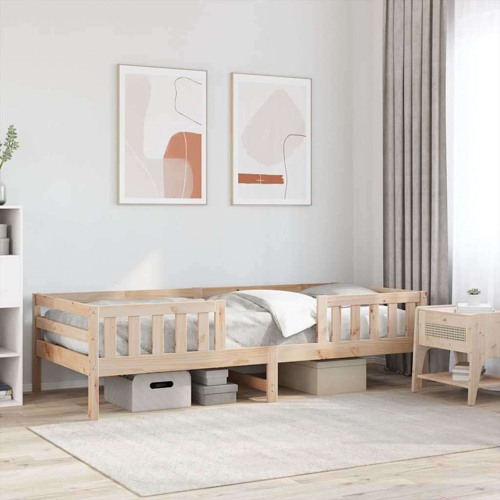 Vidaxl Rama Łóżka Bez Materaca, 90X200 Cm, Lite Drewno Sosnowe