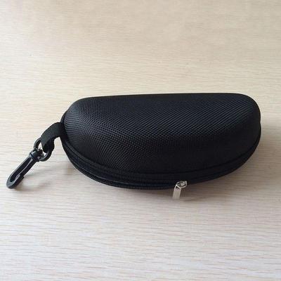 "Compression-Resistant EVA Sunglasses Case with Hook and Zipper - Portable Black Outdoor Box"