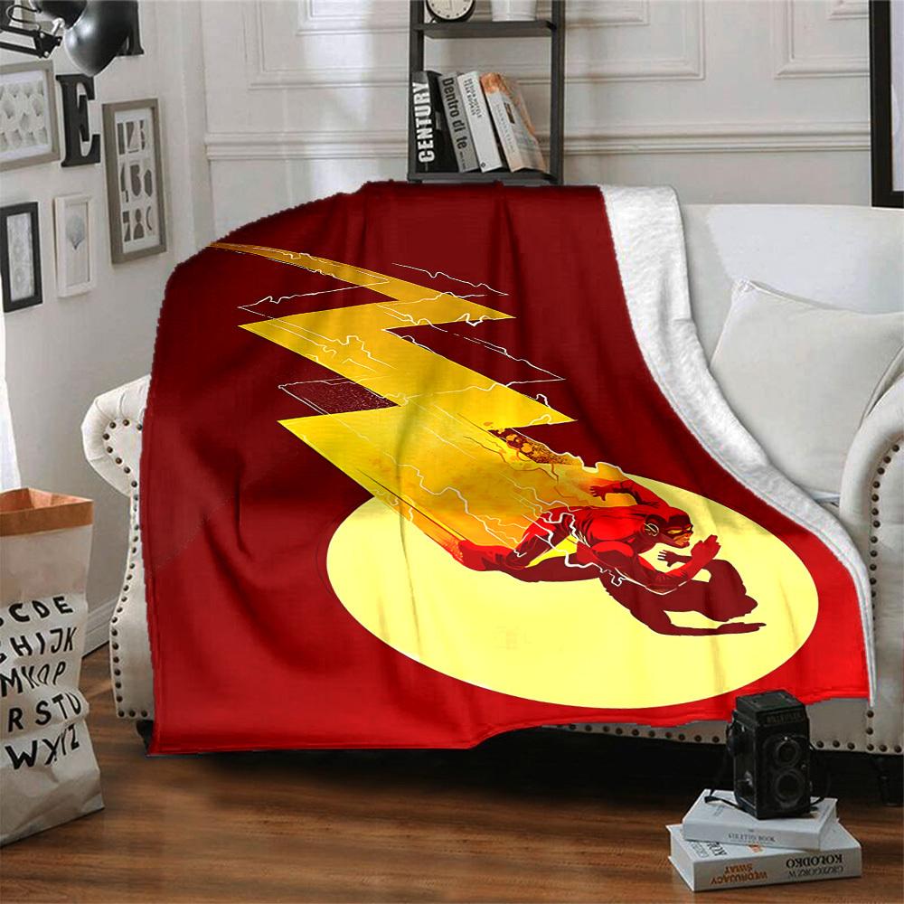 1pc Flash Speed Flannel Throw Blanket - HD Printed Lightweight Soft Warm All-Season Blanket for Sofa, Bed, Travel, Camping 126