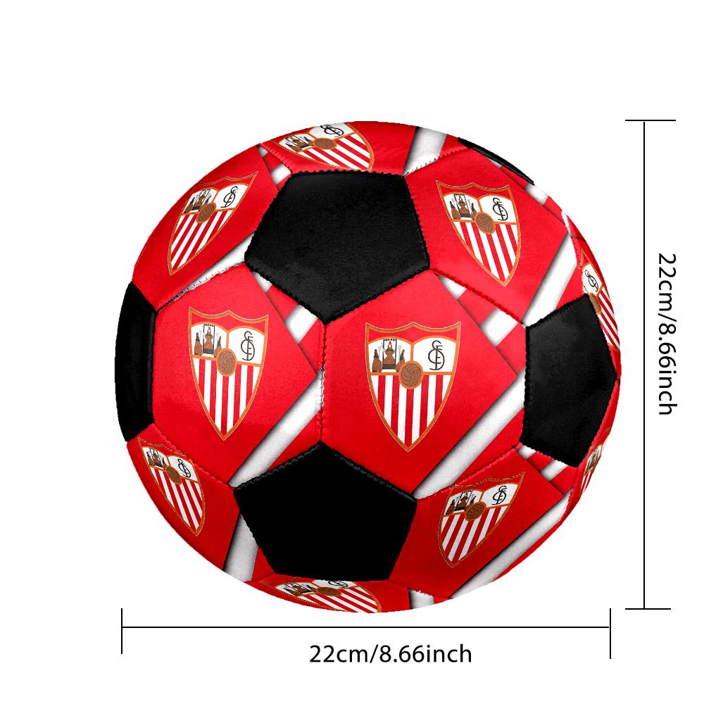 SIZE 5 Sevilla FC Soccer Ball Colorful All Ages Machine Stitched PVC Competition Ready Durable High-Bounce