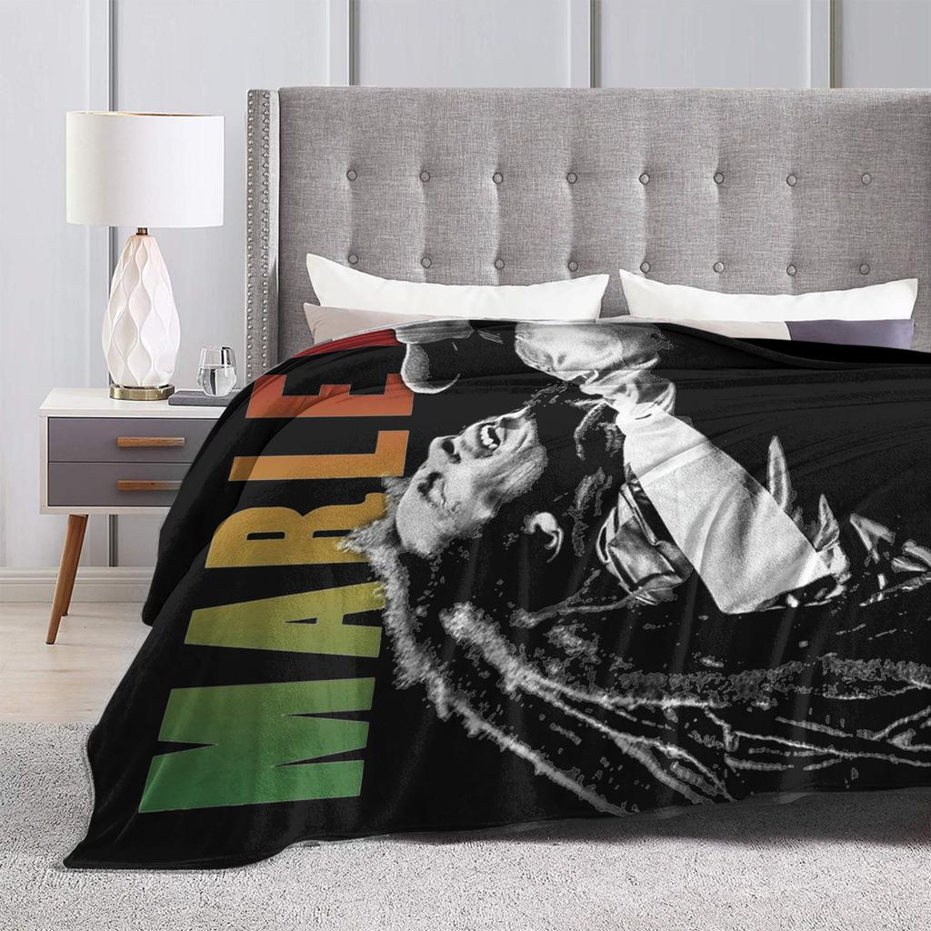 Bob Marley Reggae Ajax  Fleece Blanket Rasta Music Creative Throw Blankets for  Sofa Bedding Lounge Rug Piece,