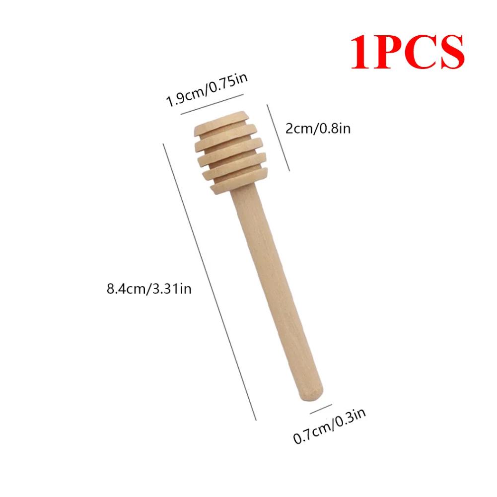 1-100PCS Wood Honey Spoon Stick Honey Stir Bar Mixing Handle Honey Wood Dipper Jar Spoon Honey Dipper Wooden Stirring Tools
