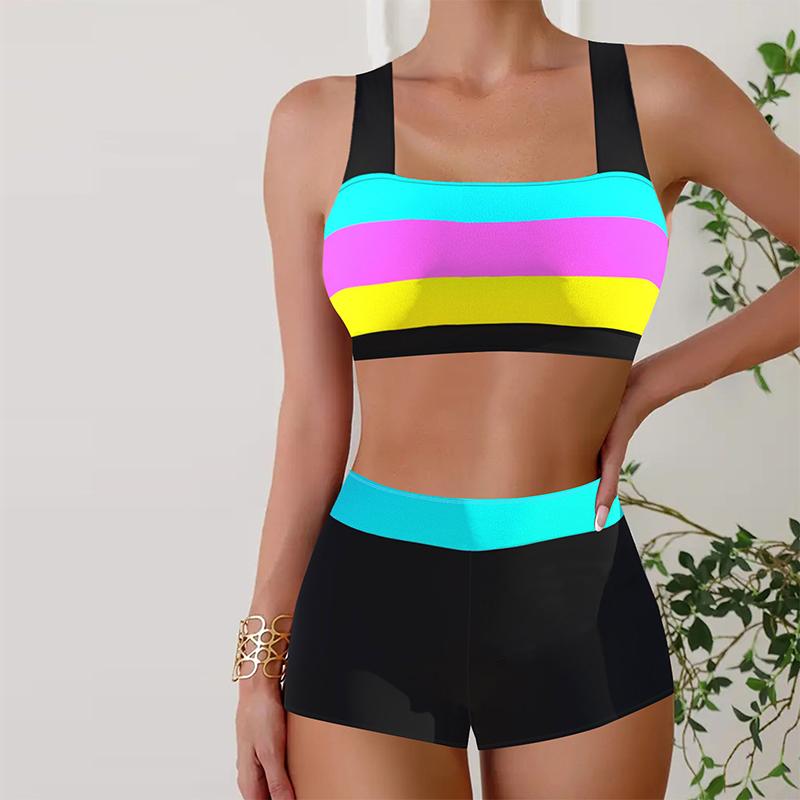 

Женские купальники танкини, купальник из 2 предметов, розовый леопардовый принт, розовый принт, отпускные купальные костюмы 5XL