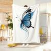 Artistic Pattern B-butterflyS Throw Lightweight 240g Flannel Blanket Soft Skin-friendly for Summer Cooling