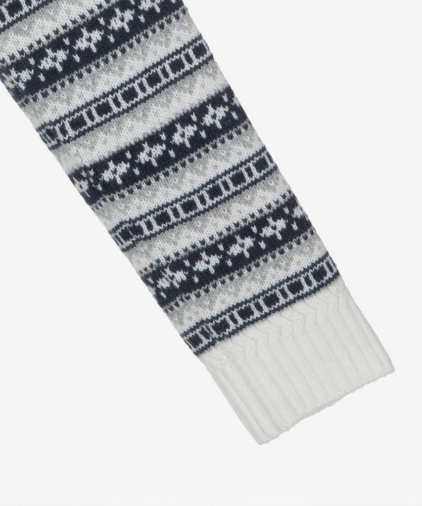 MINDBRIDGE Wool Blend Fair Isle V-Neck Semi-Oversized Knit Mykt7153
