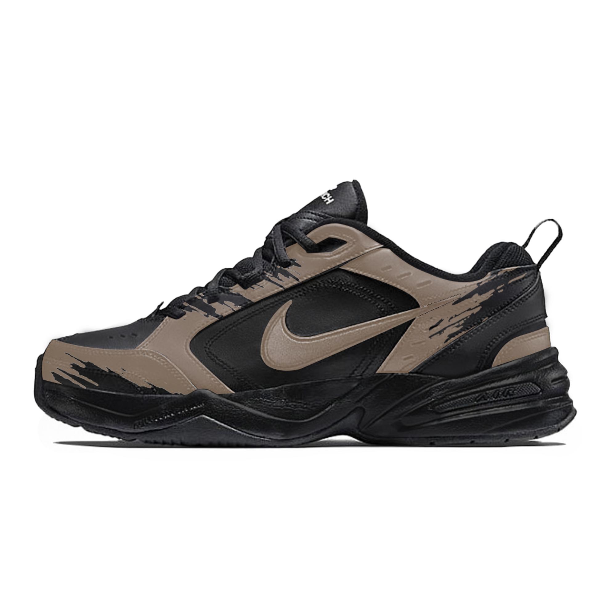 

Nike Air Monarch 4 Lemon Joy Slip Resistant Low top Chunky Sneakers Men s Black Brown 415445-001(Team778-) 38