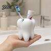 Tooth Shape Holder Toothbrush Holder, 3D Printed Storage Organizer, Wide No Burrs Pen Mouth Large Capacity for Bathroom Desk Organizer