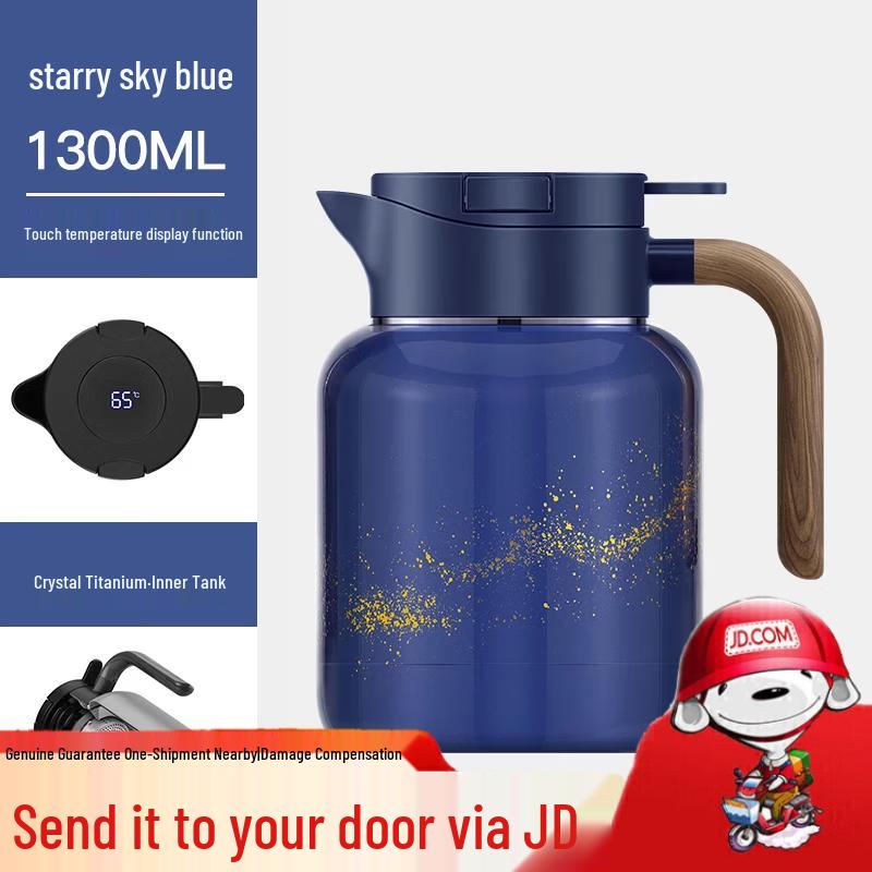 SAMADOYO Titanium Insulated Stewing Tea Pot with Temperature Display