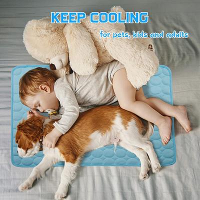 Casa para Mascotas Tela Refrescante de Seda de Hielo Borde Antideslizante Suave Acolchada Almohadilla Refrigerante de Verano para Mascotas Protección de Articulaciones Cojín Refrigerante para Mascotas