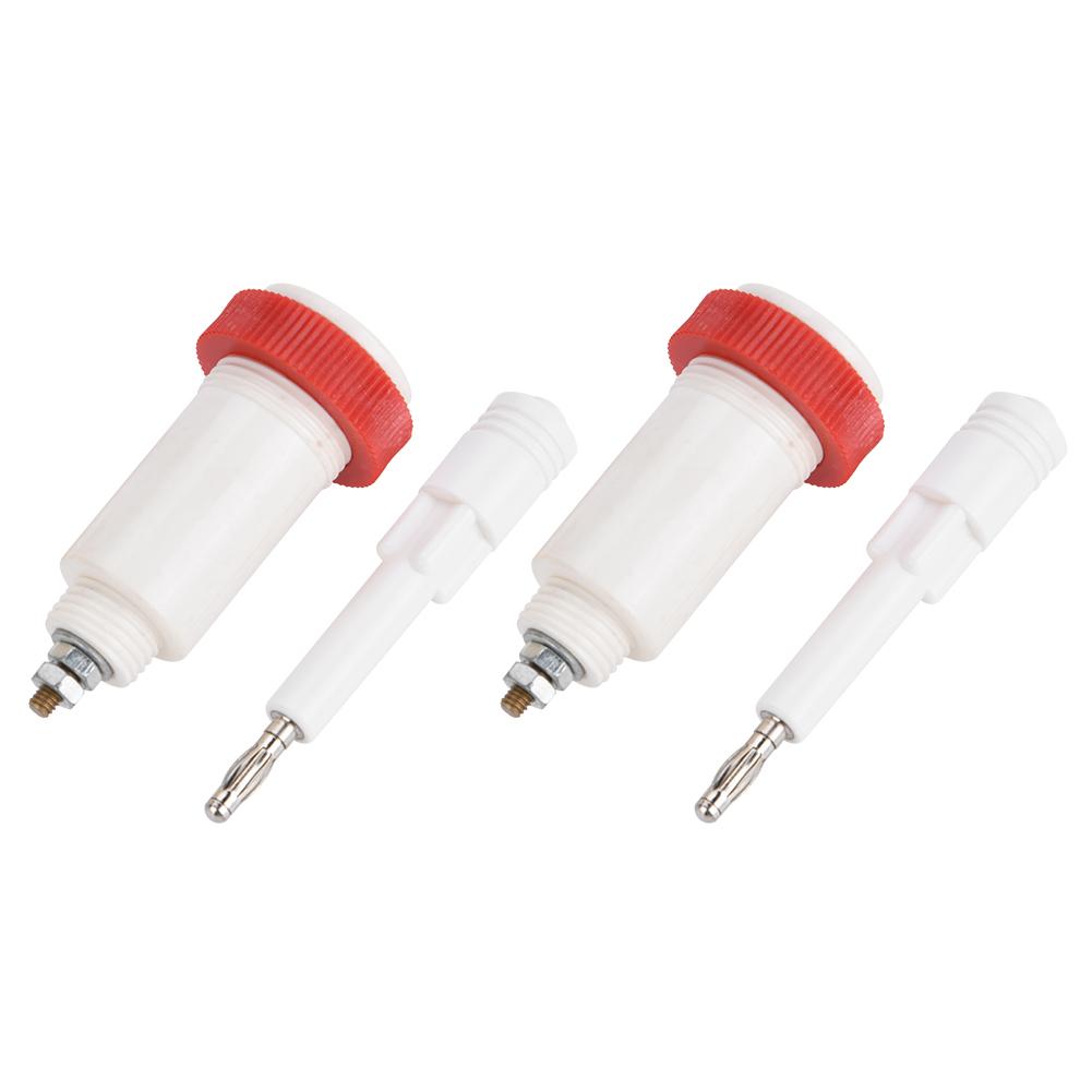 

White and Red Banana Cross Jack High Voltage Connectors Plugs & Sockets