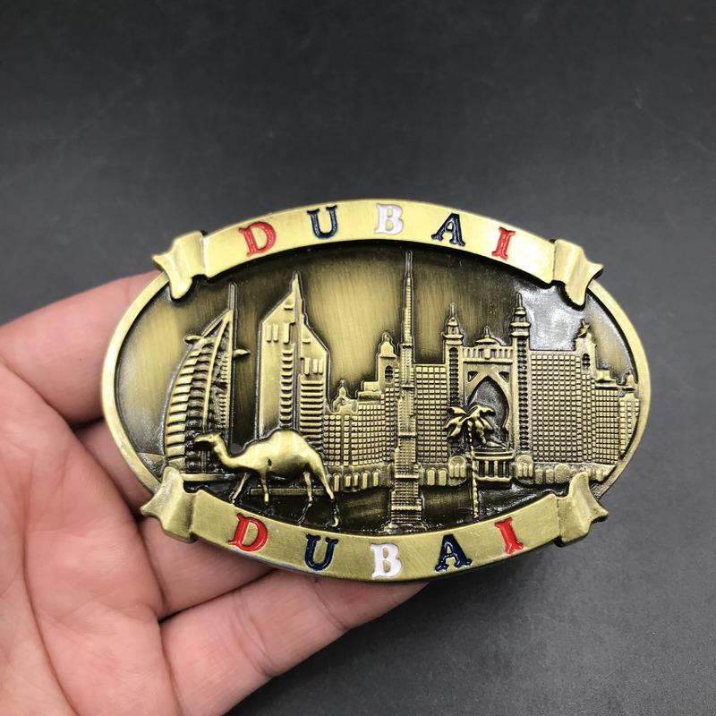Dubai Travelling Souvenirs Metallic Fridge Magnets Austria UAE Tourist Souvenirs Metal Magnetic Stickers for Fridge Home Decor