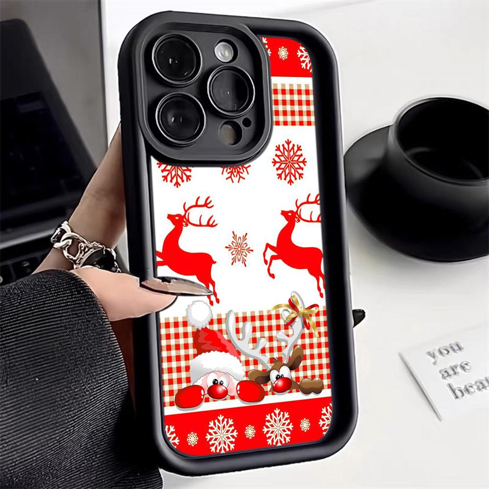 

N109 С Новым годом, Рождеством, дизайн, мягкие чехлы для телефонов с ангельскими глазками для Samsung S23 S24 Ultra S21 A54 A34 A13 A14 A06 A24 Realme12, противоударный чехол Samsung A33 5G