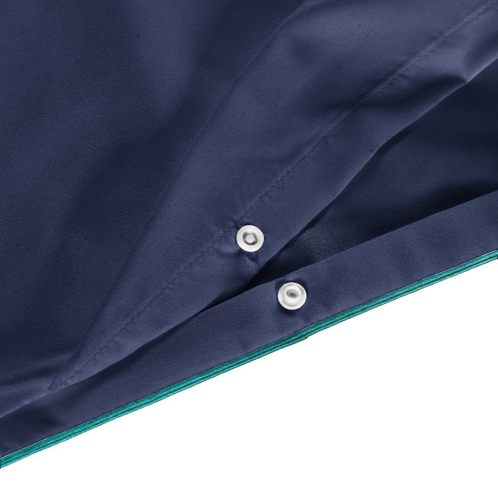 Basic Bedding Set 220X200 Navy Blue Turquoise Trim