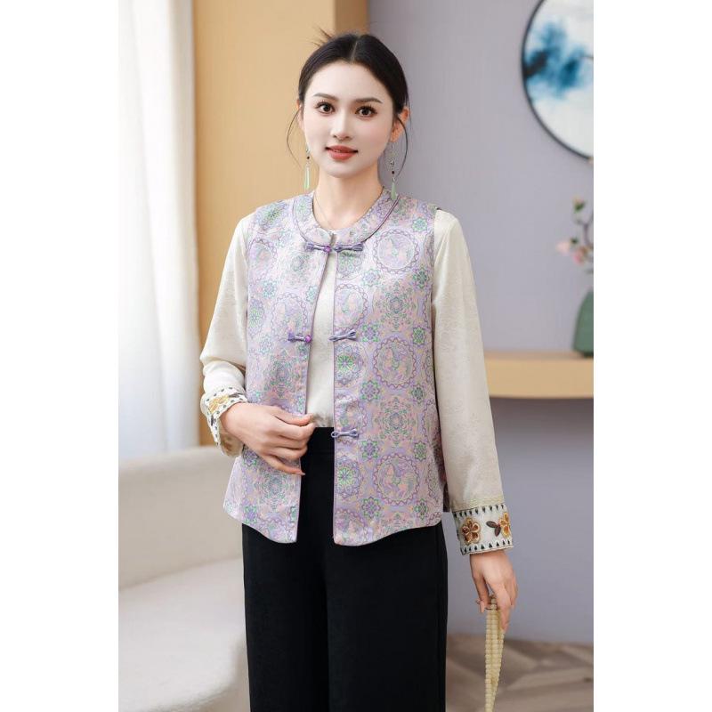 

Spring 2026 High-End Brocade Jacquard Tang Suit Vest 2XL (105-120 jin) фіолетовий