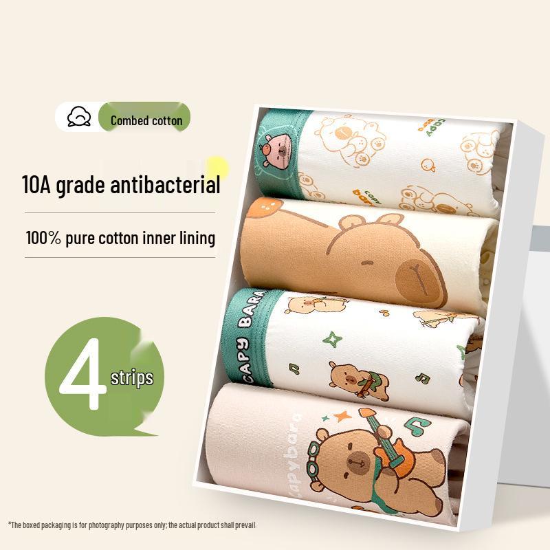 Children's Class A Pure Cotton Boxer Briefs, Antibacterial, 100% Cotton Crotch