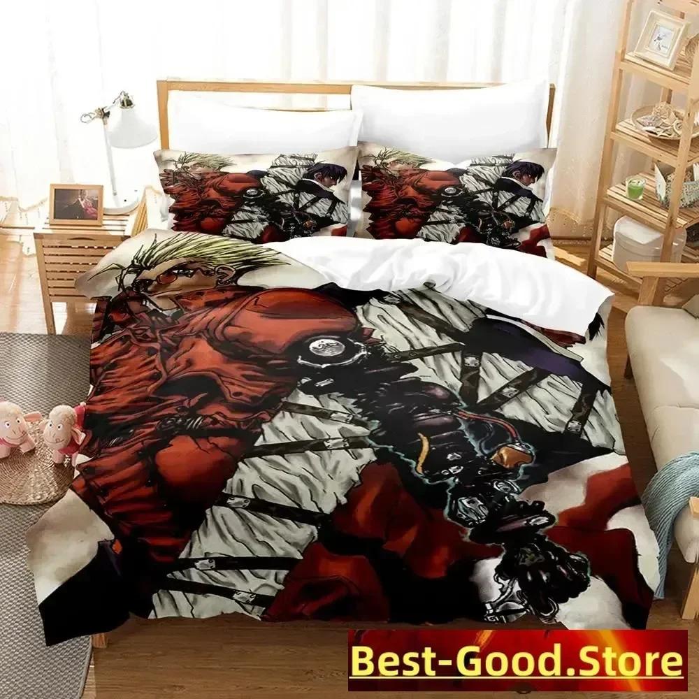 TRIGUN STAMPEDE Bedding Set Single Twin Full Queen King Size Bed Set Aldult Kid Bedroom Duvetcover Sets Anime parure de lit Bed