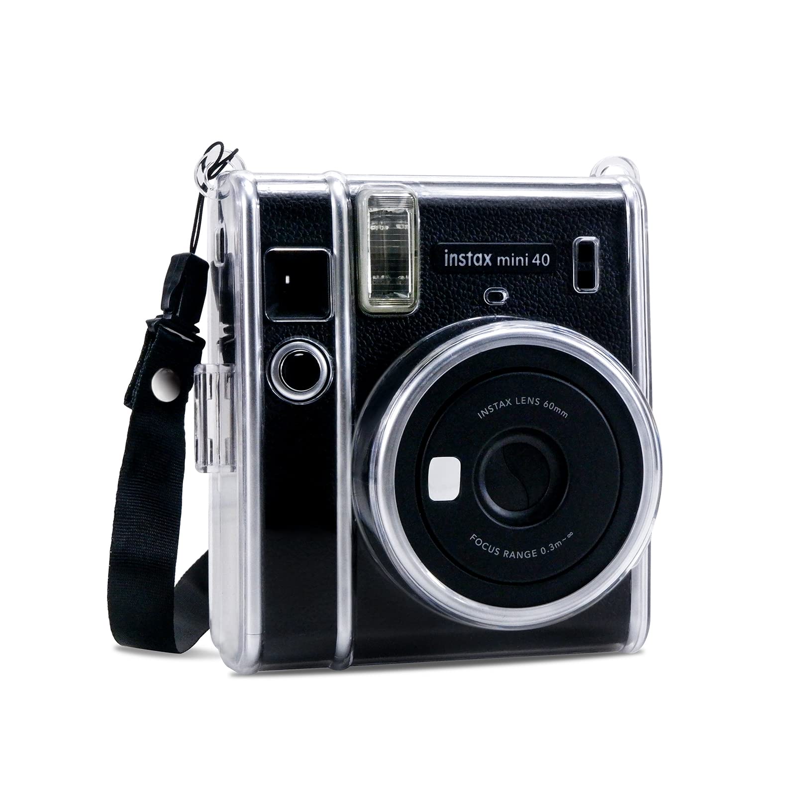 

kinokoo Instax Mini 40 Case, Clear Hard PC Cover with Shoulder Strap for Instax Mini 40 Cameras, Dustproof Protective Case (Clear)
