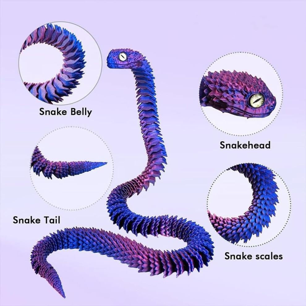 3D Printed Snake Animal Ornament Flexible Joints Twist Fidget Desk Decor Gift