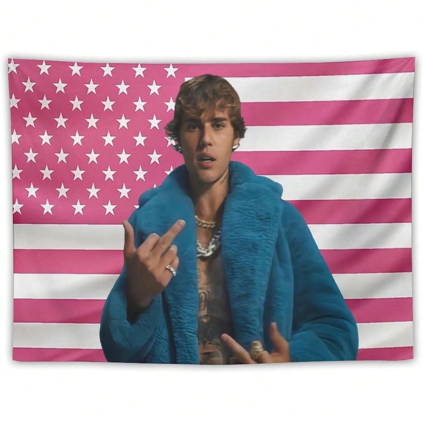 

JJustin BBieber Music Tapestry Flag Home Dorm Concert Fan Gift Wall Decor 74x94cm(29x37in)