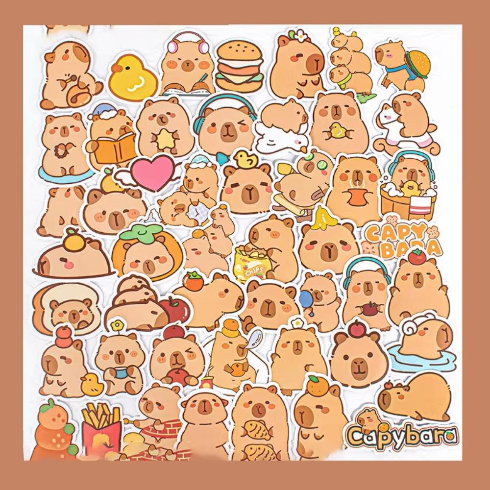 

50Pcs/Bag Cartoon Capybara Graffiti Stickers Creative Funny Decorative Scrapbook Sticky Phone Stationery Sticker