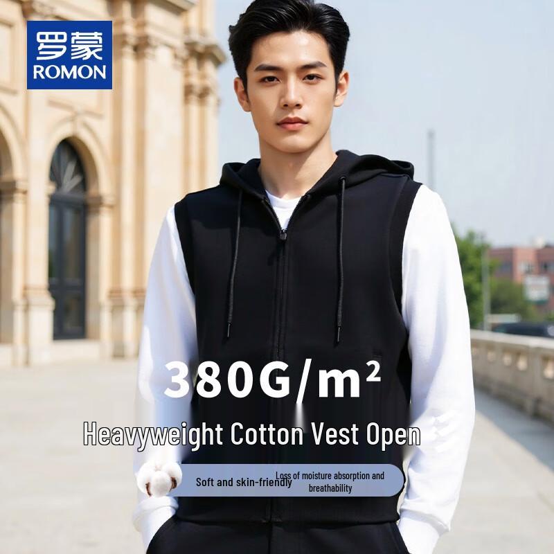 ROMON Men s Hooded Sleeveless Sweatshirt Vest L 2980₽