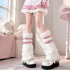 Soft Lolita Boots Cover Y2K Knee High Stockings Foot Cover Furry Leg Warmers  Spicy Girls