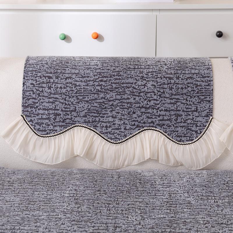 Cream Style Sofa Cushion Seasonal Universal Chenille Anti Cat Scratch Cover Cloth Skirt Edge Non-slip Cushion for Living Room