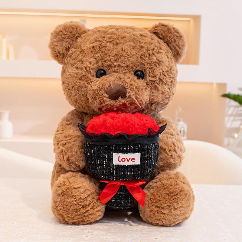 Cake Rose Gift Bear Plush Toy Cartoon Stuffed Doll Animal Decoration Gift Kids