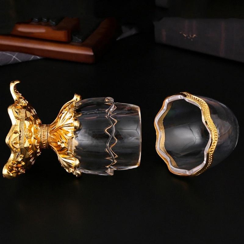 Automatic Push-type Toothpick Box Transparent Egg Shaped Alloy Toothpick Holder Dresser Organizer Decoration Friend Unique Gift