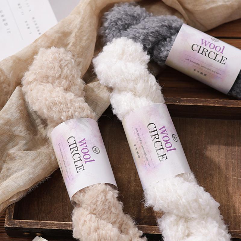 Wool Circle Solid Color Yarn Hand Woven Diy Scarf Hat Sweater Medium Thick Merino Wool Thread Soft And Comfortable Fluffy