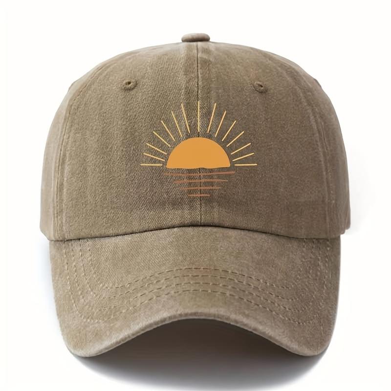 Men's and Women's Versatile Printing Sunrise Baseball Hat Curved Eaves Truck Driver Outdoor Vacation Travel Camping