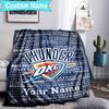 Custom Name Blanket Thunder OKC Basketball Blanket Bedding Blanket for Travel, Camping, Living Rooms, Offices, Sofas, Fan Christmas Gift