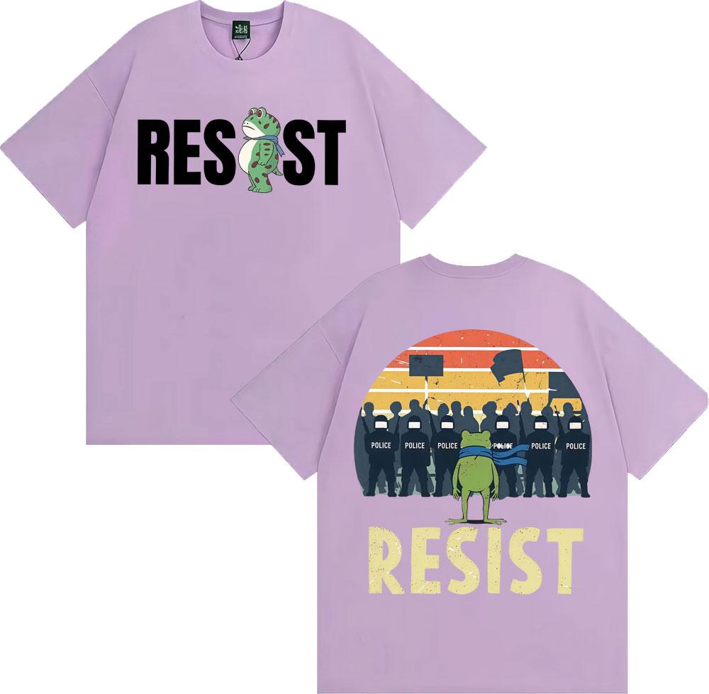 Portland Frog Protest Anti ICE Resist Funny Meme T Shirt Unisex Fashion Trend High Street Tshirts Casual Comfort Cotton Tshirt