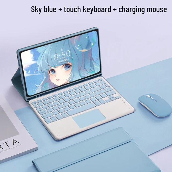 Bluetooth Touch Keyboard for Samsung Tab S9/S10/S7 FE Plus 12.4-inch & S6 Lite Protective Case