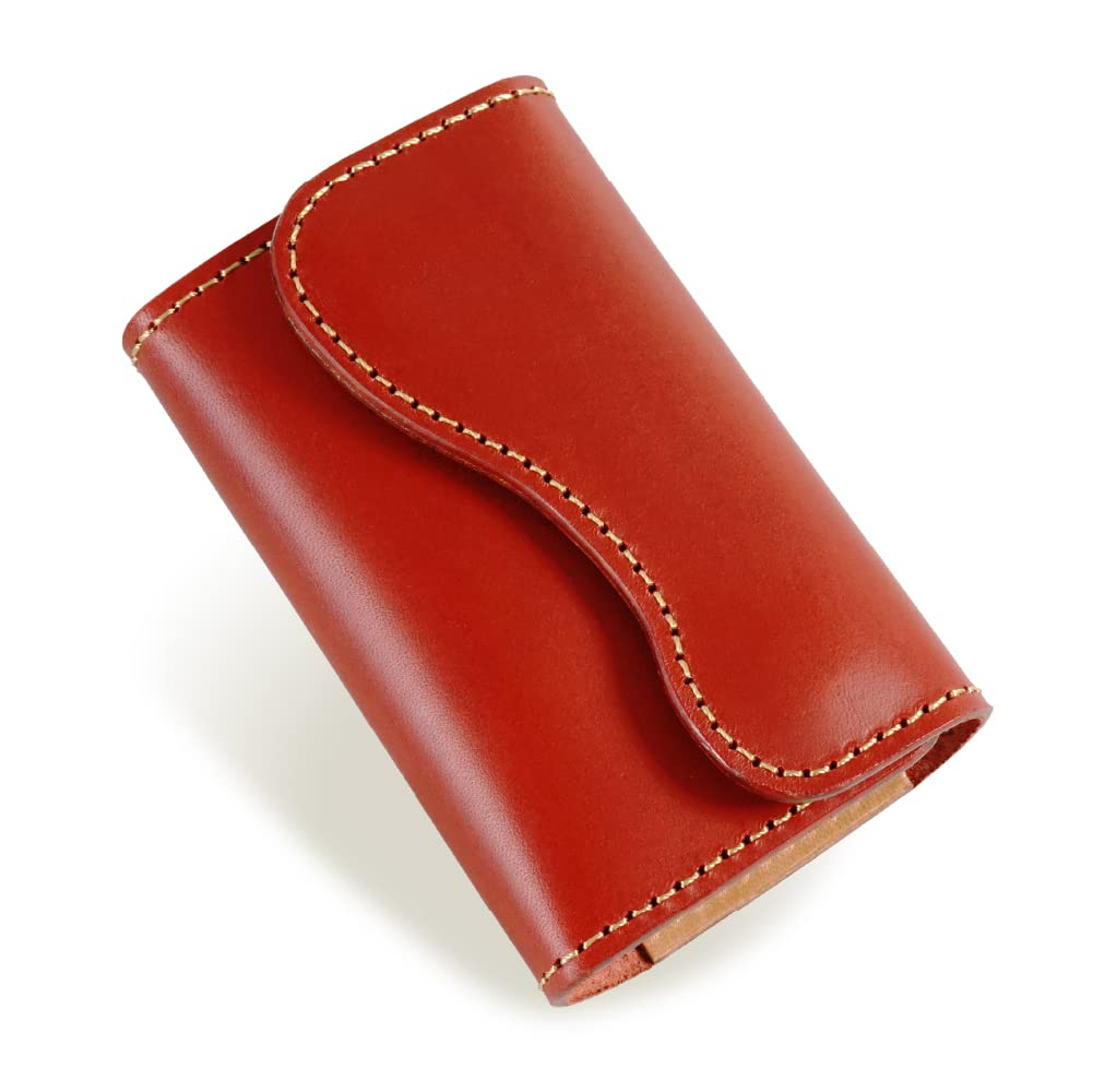 

Biker Key Case with Card and Cover for and Made in Japan with Genuine Red [Kecha-ya] Carabiner, Slots, Scratch-Resistant Motorcycles, Scooters,