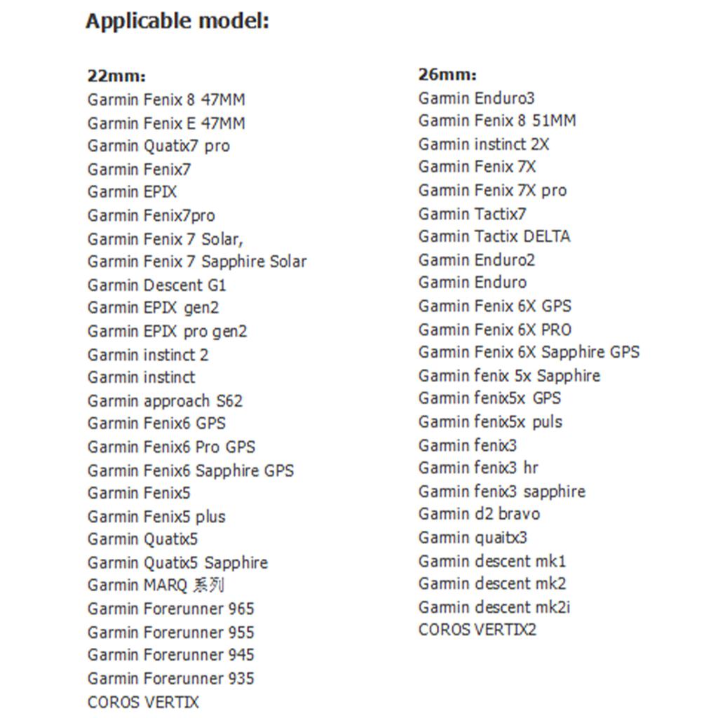 26mm 22mm Silikonarmband für Garmin QuickFit Band Fenix 8 47mm 51 7X 7 7S 6X 6 Pro 5 5X Epix 2 Forerunner 965 955 945 Instinct 2