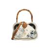 Women's PU Handbag with Bamboo Handle - Cartoon Panda Print Shoulder Crossbody Bag
