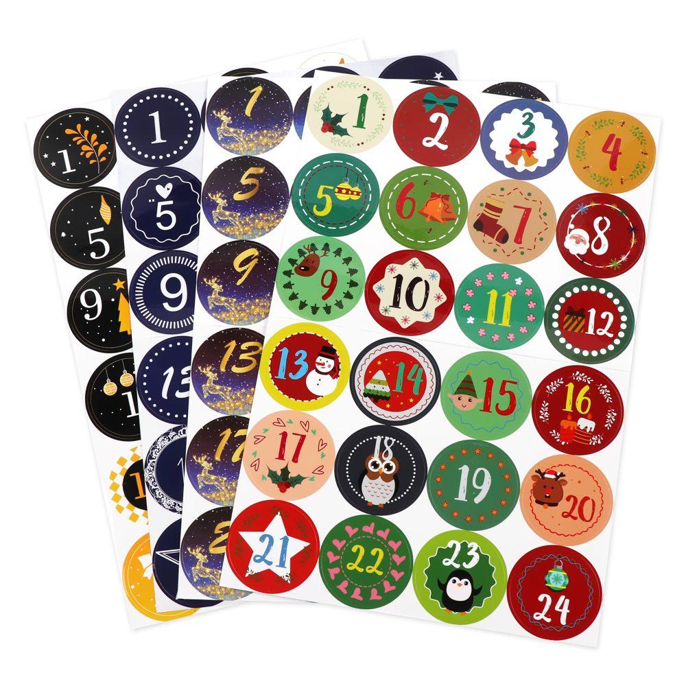 

Multi-Function Biscuit Candy Advent Calendar Number Christmas Label Paper Sticker Packaging Labels 14