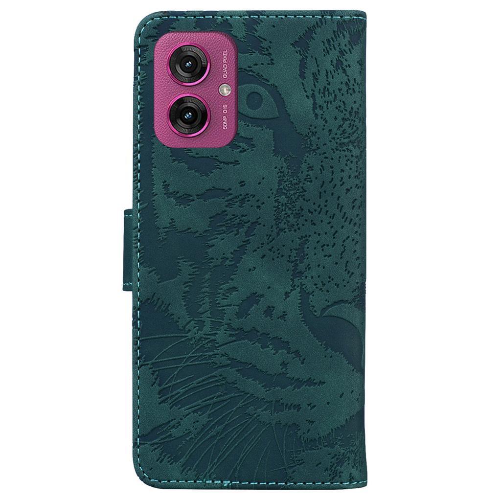 For Motorola Moto G55 5G Case Tiger Imprint Leather Wallet Phone Cover
