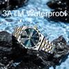 New Luxury Men's Quartz Watch Alloy Case Glass Waterproof Chronograph Stainless Steel Band Factory