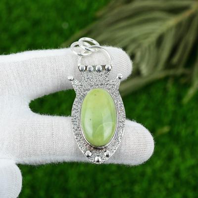 Mothers Day Deal Sterling Silver Natural Serpentine Engagement Pendant Jewelry